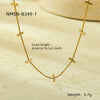 Fashion Titanium Steel Goldplated Thin Strip Collarbone Necklace With Electroplating Treatment
