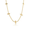 Fashion Titanium Steel Goldplated Thin Strip Collarbone Necklace With Electroplating Treatment