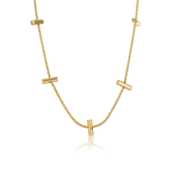Fashion Titanium Steel Goldplated Thin Strip Collarbone Necklace With Electroplating Treatment