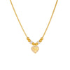 Fashion Titanium Steel Heart Shape Pendant Necklace With Gold Plated Beaded Chain