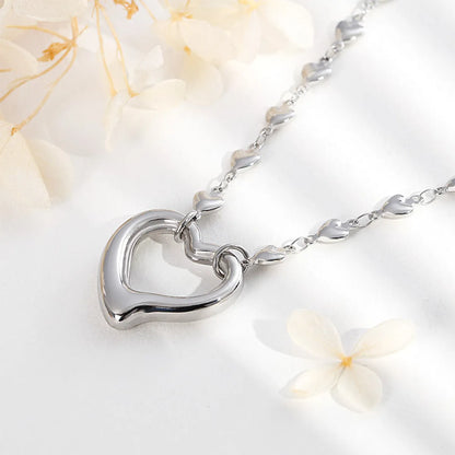 Titanium Steel 18K Gold Plated Simple Style Heart