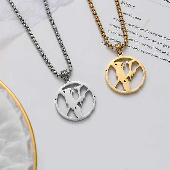 Fashion Titanium Steel Lightning Pendant Necklace For Men And Women