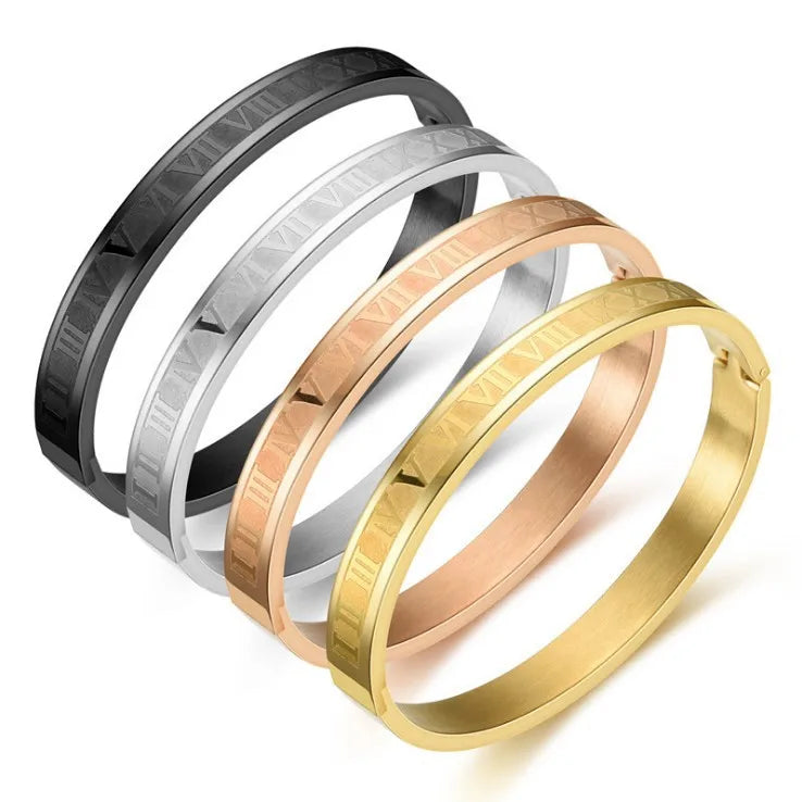 Fashion Circle Titanium Steel 18K Gold Plated Titanium Steel In Bulk