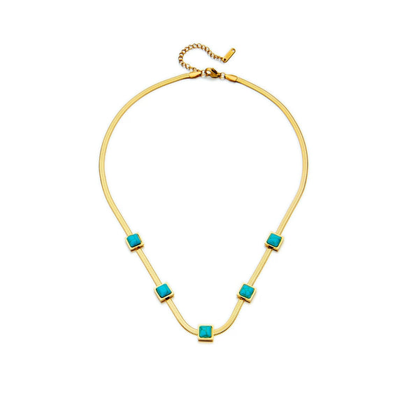 Fashion Titanium Steel Snake Bone Chain Geometric Clavicle Necklace With Electroplating
