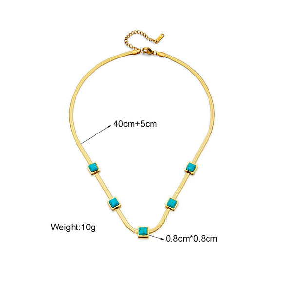 Fashion Titanium Steel Snake Bone Chain Geometric Clavicle Necklace With Electroplating
