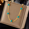 Fashion Titanium Steel Snake Bone Chain Geometric Clavicle Necklace With Electroplating