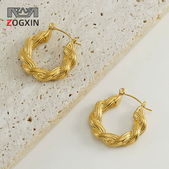 Fashion 316L Stainless Steel Ushape Geometric Electroplated Women's Earrings Jewelry Wholesale