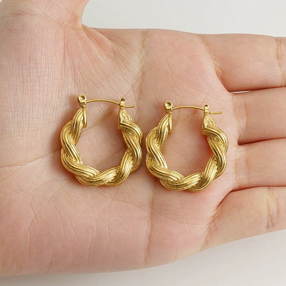 Fashion 316L Stainless Steel Ushape Geometric Electroplated Women's Earrings Jewelry Wholesale