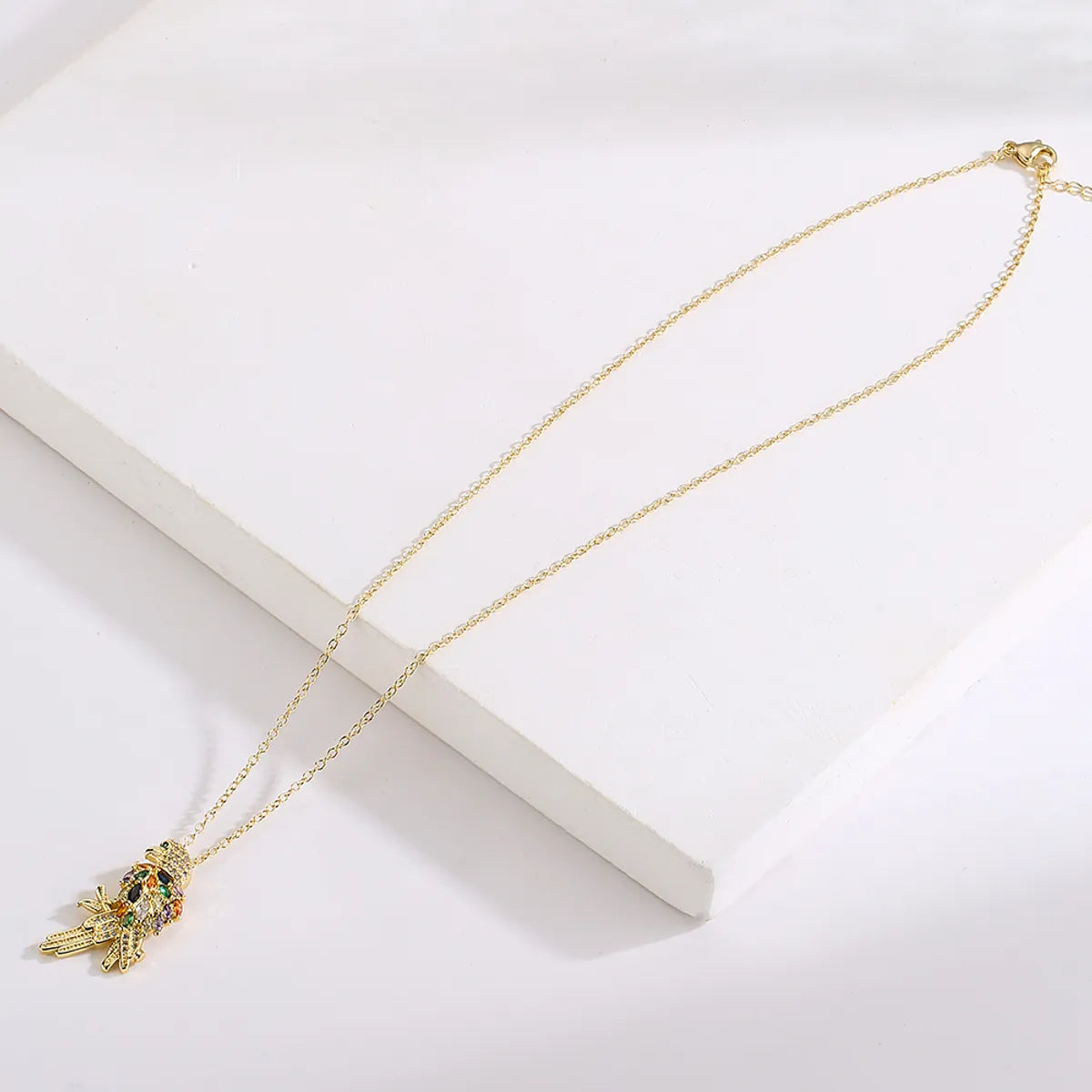 Fashion Tortoise Rabbit Bird Copper Gold Plated Zircon Pendant Necklace 1 Piece