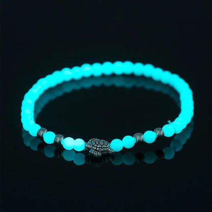 Fashion Tortoise Sun Heart Shape Natural Stone Beaded Luminous Inlay Zircon Bracelets 1 Piece