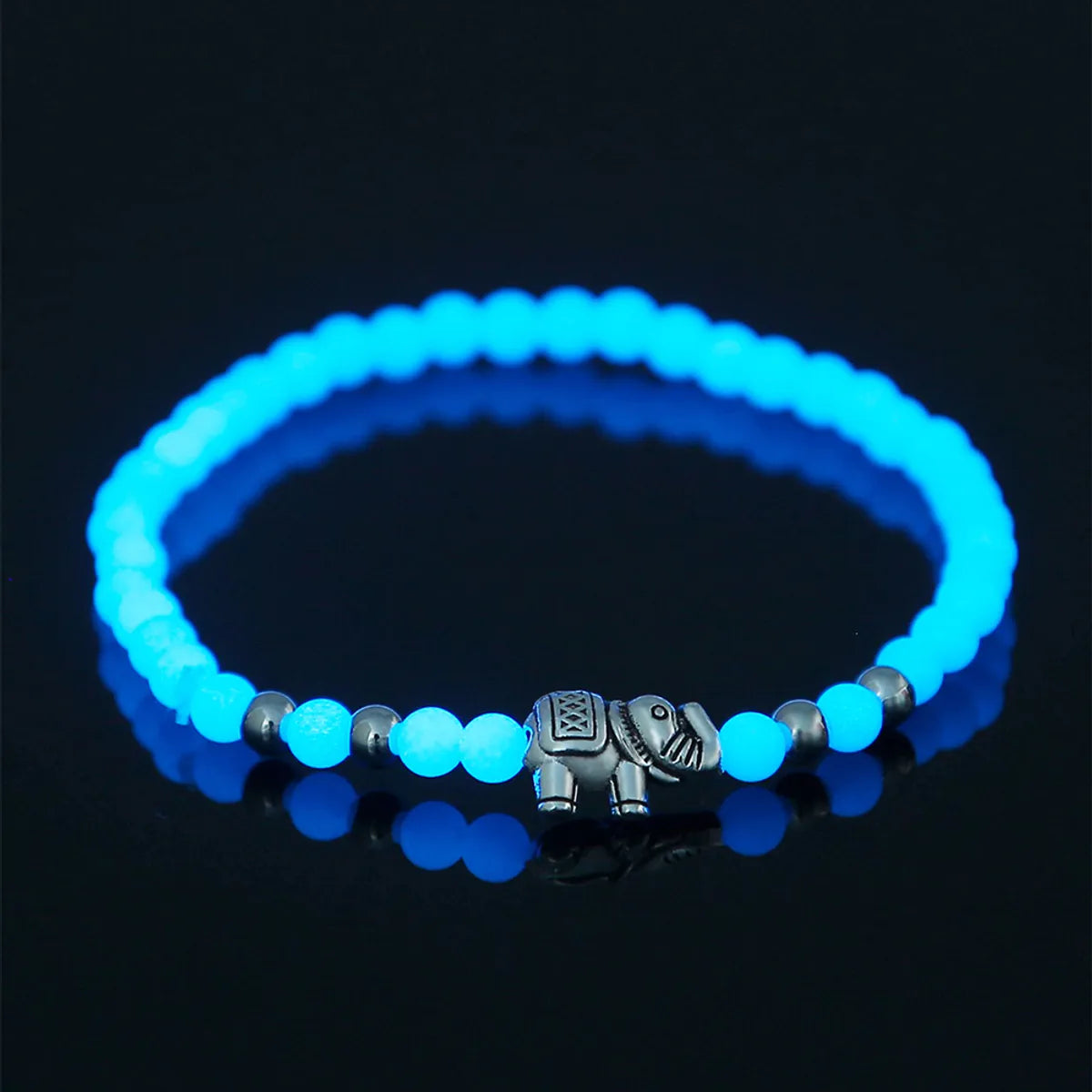 Fashion Tortoise Sun Heart Shape Natural Stone Beaded Luminous Inlay Zircon Bracelets 1 Piece