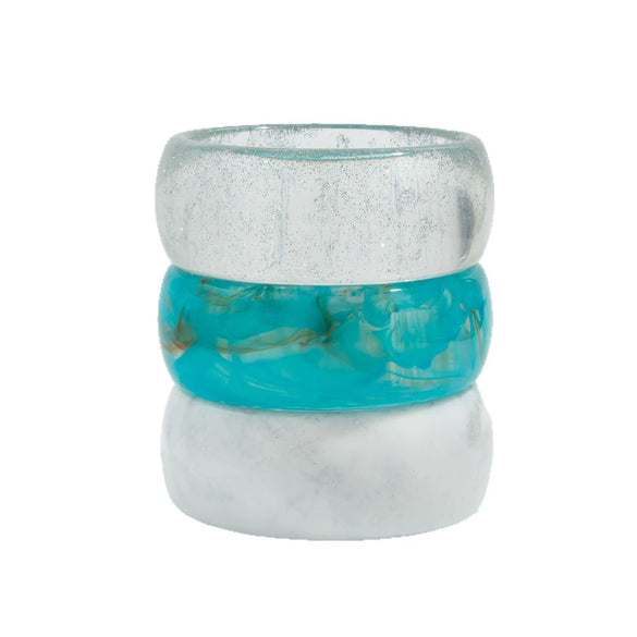 Fashion Translucent Smudged Acrylic Handmade Bracelet For Women Round Wide