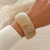 Fashion Translucent Smudged Acrylic Handmade Bracelet For Women Round Wide