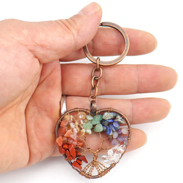 Fashion Tree Natural Stone Copper Beaded Women'S Keychain 1 Piece