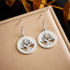 Fashion Tree Of Life Pendant Stainless Steel Jewelry Earrings Gold Plated