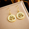 Fashion Tree Of Life Pendant Stainless Steel Jewelry Earrings Gold Plated