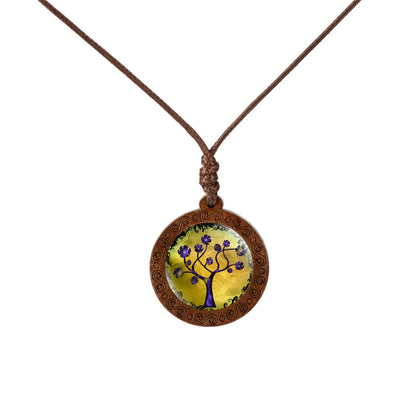 Fashion Tree Wood Glass Unisex Pendant Necklace 1 Piece