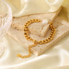 Fashion Trend Baroque Pearl Stainless Steel Cuban Chain Women's Geometric Bracelet With Electroplating