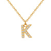 Fashion Trend Diamond Pendant Necklace With 26 Letters For Women Titanium Steel Gold Plated Electroplated Mixed Gemstone Setting
