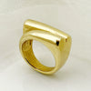 Fashion Trend Exaggerated Double Layer Stone Ring Stainless Steel Gold Plated Geometric Style For Women