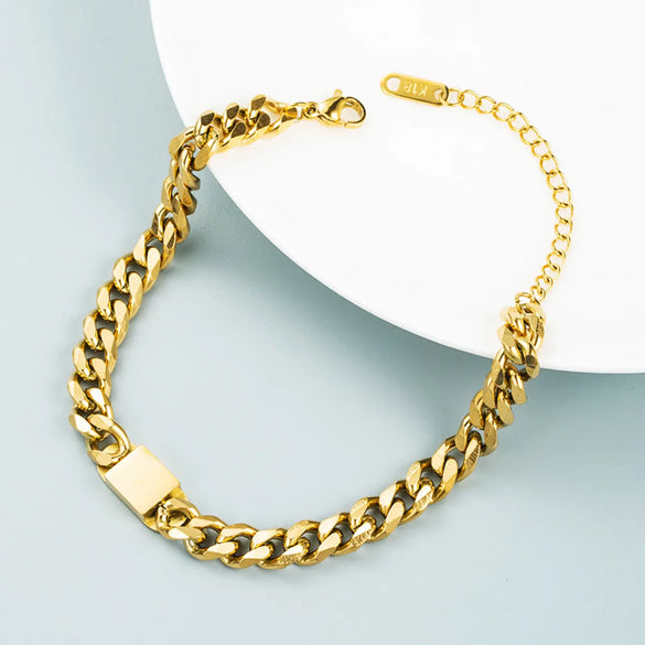 Fashion Trend Stainless Steel  Cuban Chain Bracelet Wholesale Gooddiy