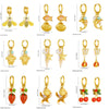 Fashion Trendy Conch Shell Stainless Steel Fruit Butterfly Pendant Earrings With Electroplating