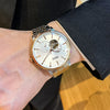 Fashion Trendy Fully Automatic Mechanical Men's Watch With Doublesided Cut Out Solid Butterfly Buckle Steel Belt Alloy Case Mineral Reinforced Glass Mirror