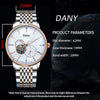 Fashion Trendy Fully Automatic Mechanical Men's Watch With Doublesided Cut Out Solid Butterfly Buckle Steel Belt Alloy Case Mineral Reinforced Glass Mirror