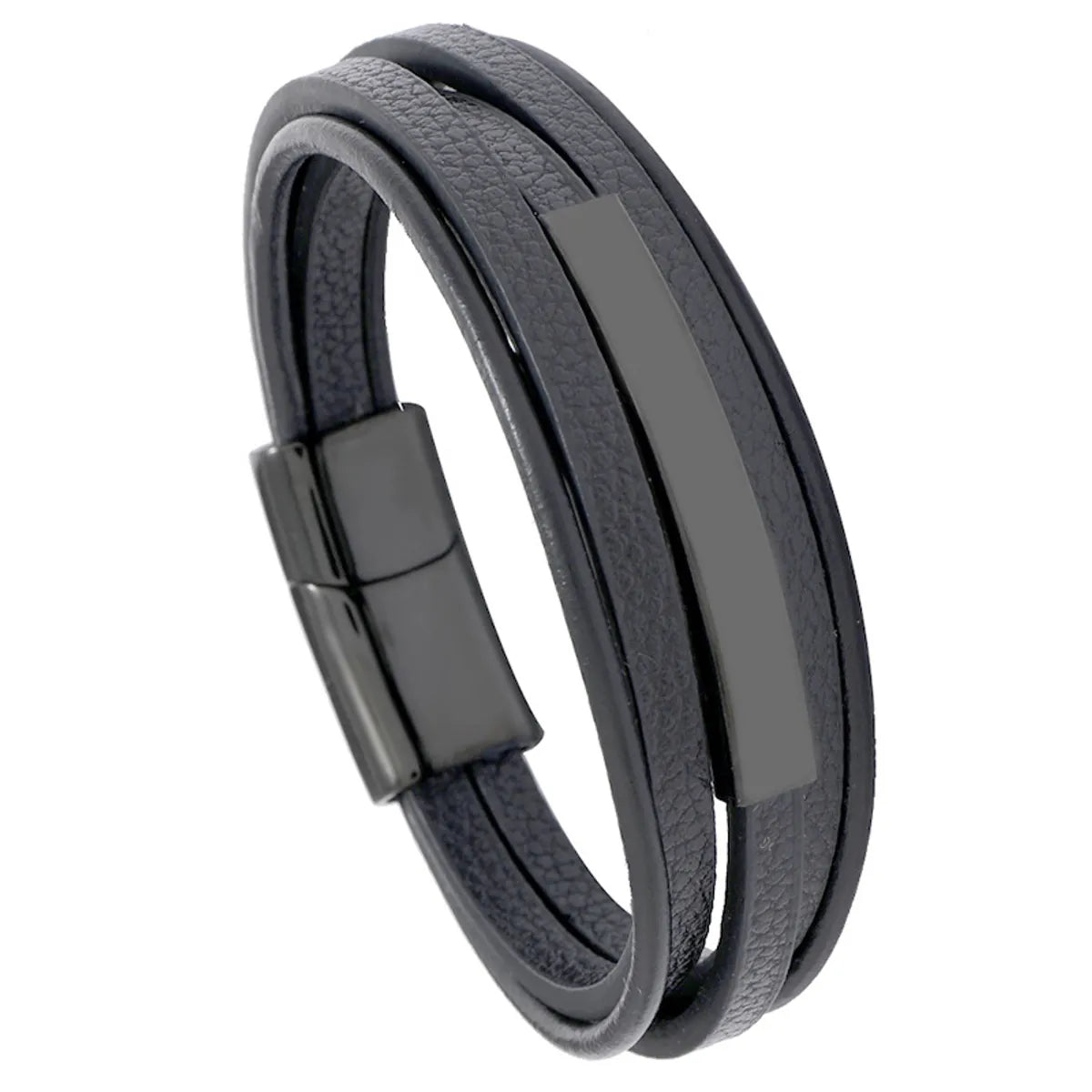 Fashion Trendy Men'S All-Match Leather Bracelet