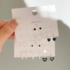 Fashion Trendy Oildropping Heart Butterfly Imitation Pearl Alloy Earrings Set For Women With Electroplating