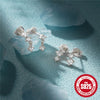 Fashion Trendy Simple Geometric S925 Sterling Silver Fourpiece Set Women's Ear Studs With Inlaid Zircon