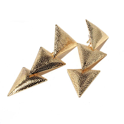 Fashion Triangle Alloy Plating Drop Earrings 1 Pair