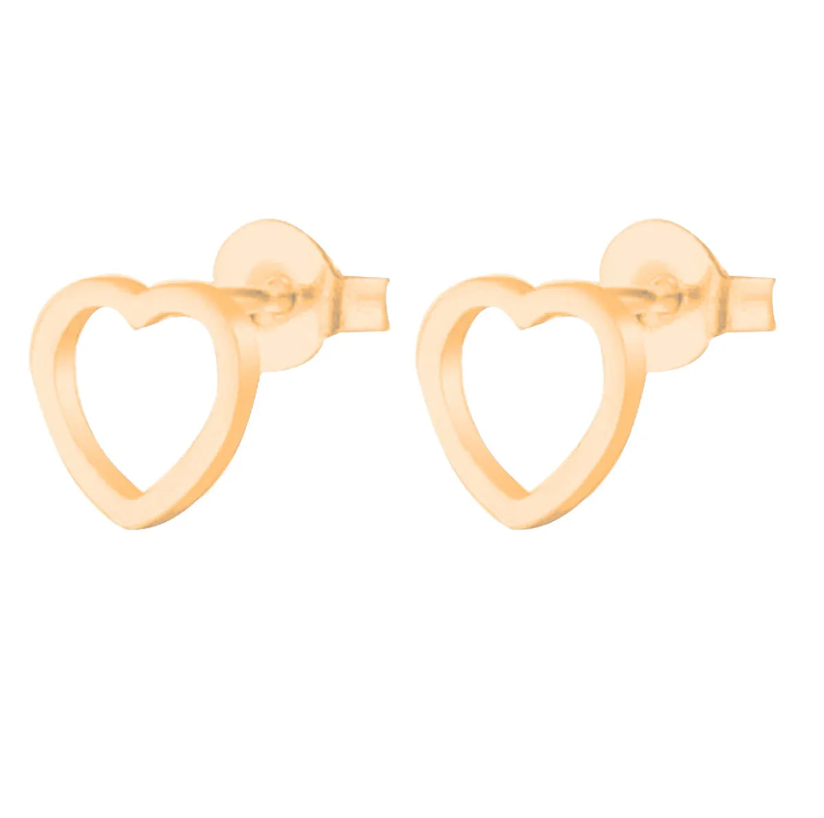 Fashion Triangle Heart Shape Stainless Steel Ear Studs 1 Pair