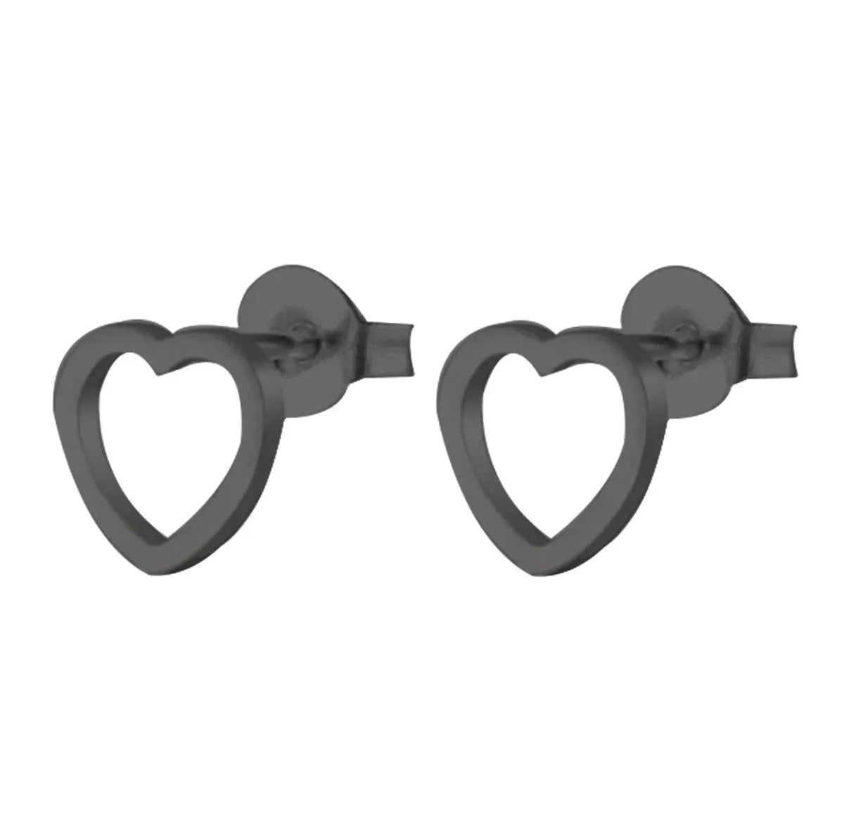 Fashion Triangle Heart Shape Stainless Steel Ear Studs 1 Pair