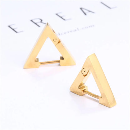 1 Piece Fashion Triangle Polishing Titanium Steel Earrings