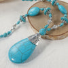 Fashion Turquoise Alloy Vintage Silver Natural Stone Bracelet Electroplating