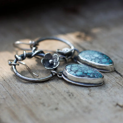 Fashion Turquoise Earrings Personalized Wreath Bohemian Earrings