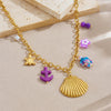 Fashion Turtle Animal Zodiac Stainless Steel Goldplated Pendant Necklace