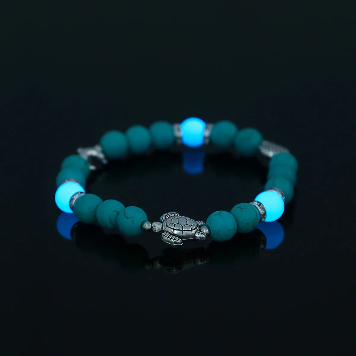 Fashion Turtle Scallop Fish Beaded Blue Turquoise Sky Blue Luminous Bracelet