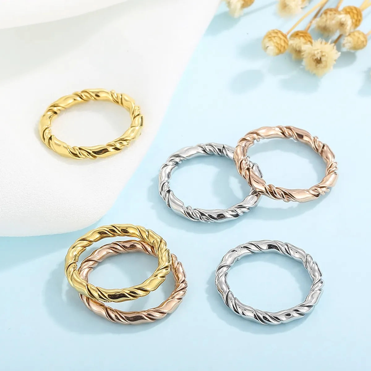 Fashion Twist Stainless Steel Polishing Rings 1 Piece