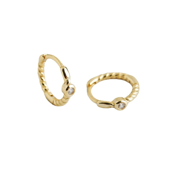 Fashion Twist Sterling Silver Hoop Earrings 1 Pair