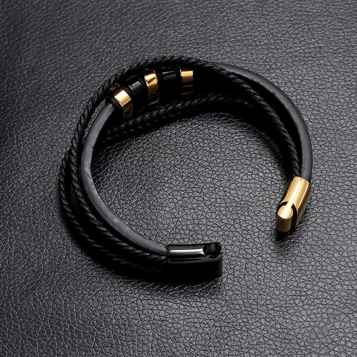 Fashion Geometric Pu Leather No Inlaid Unisex Bracelets