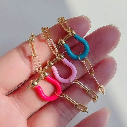 Fashion U Shape Colorful Copper Plating Bracelets 1 Piece