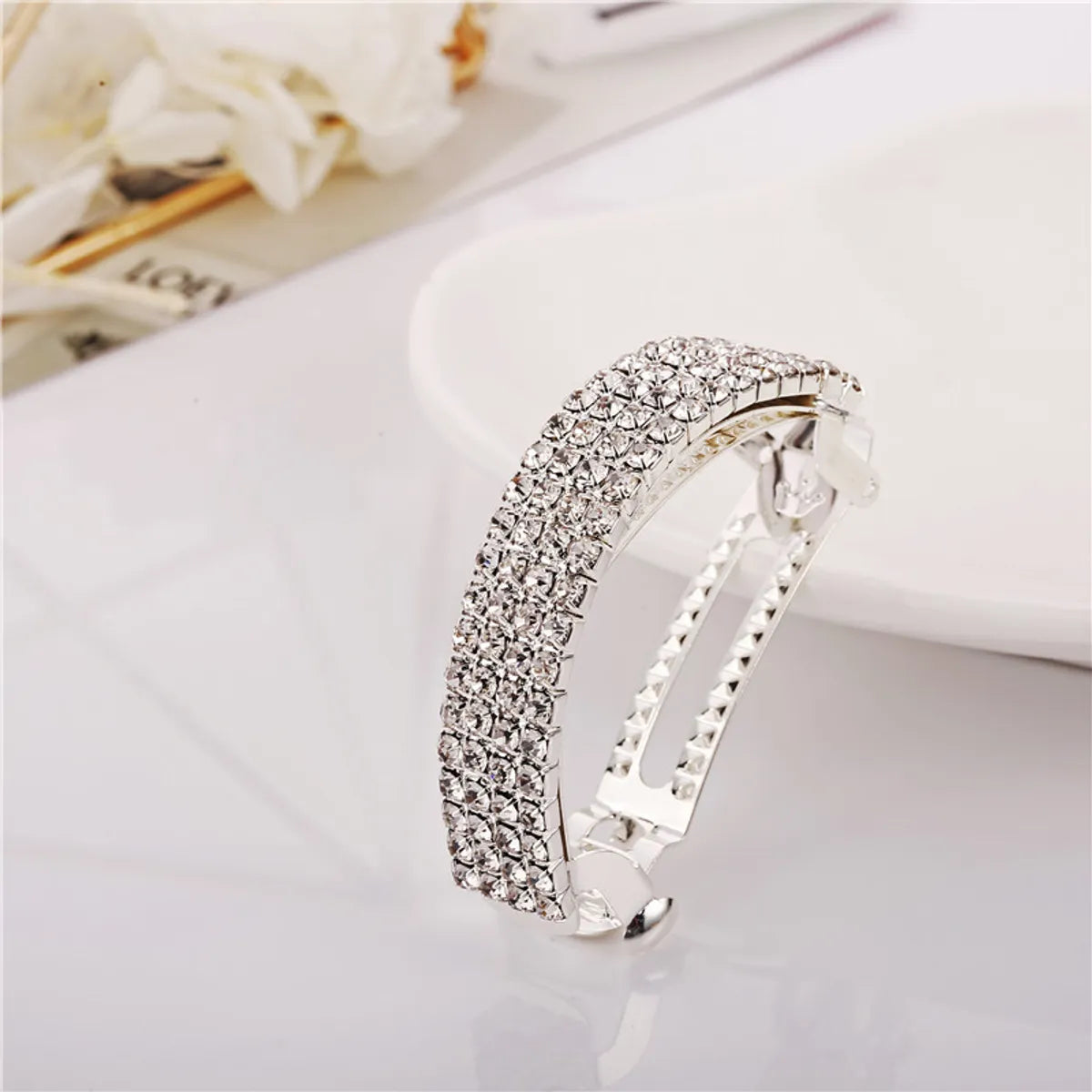 Fashion U Shape Rhinestone Plating Rhinestones Hair Clip