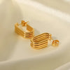 Fashion U Shape Stainless Steel Ear Studs Gold Plated Stainless Steel Earrings