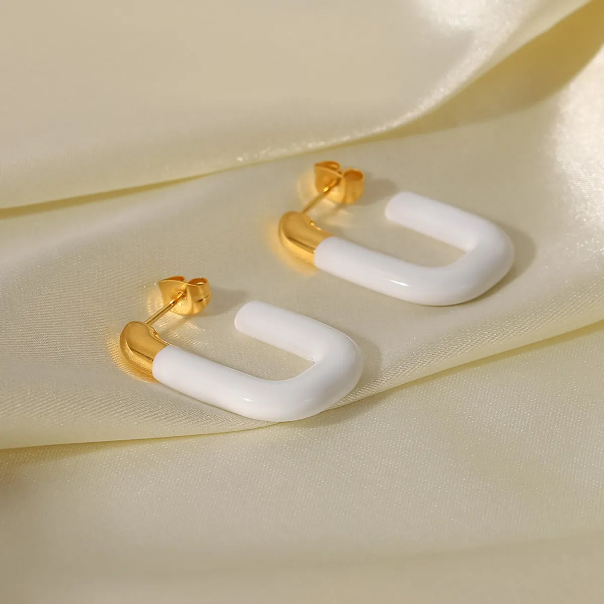 Fashion U Shape Plating Stainless Steel Gold Plated Ear Studs