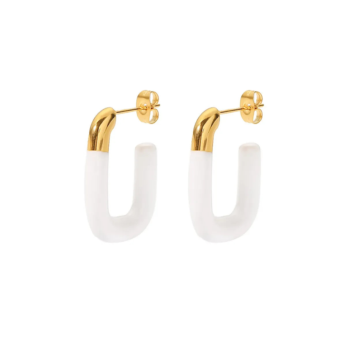 Fashion U Shape Plating Stainless Steel Gold Plated Ear Studs