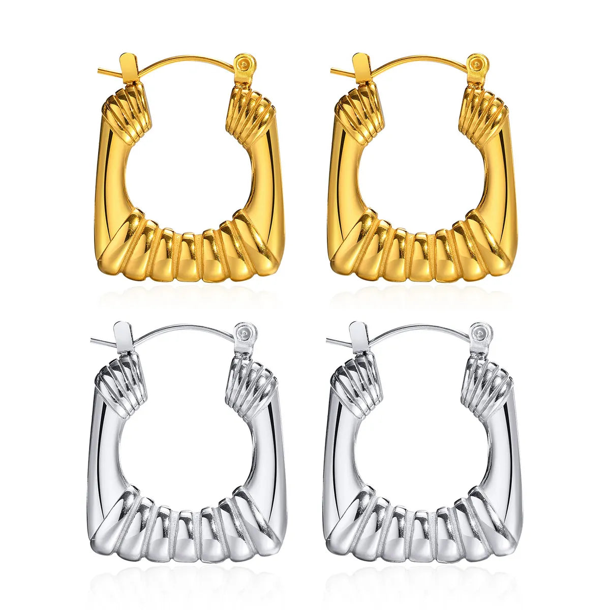 Fashion U Shape Stainless Steel Earrings Plating Stainless Steel Earrings