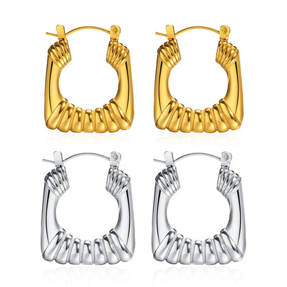 Fashion U Shape Stainless Steel Earrings Plating Stainless Steel Earrings