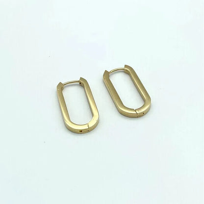 Fashion U Shape Metal 201 Stainless Steel 18K Gold Plated Earrings